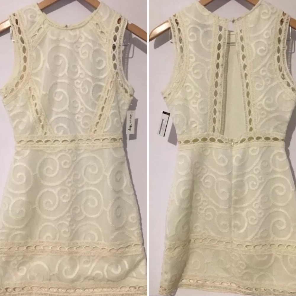JOA Los Angeles Sm. White Embroidered Sheath Dress